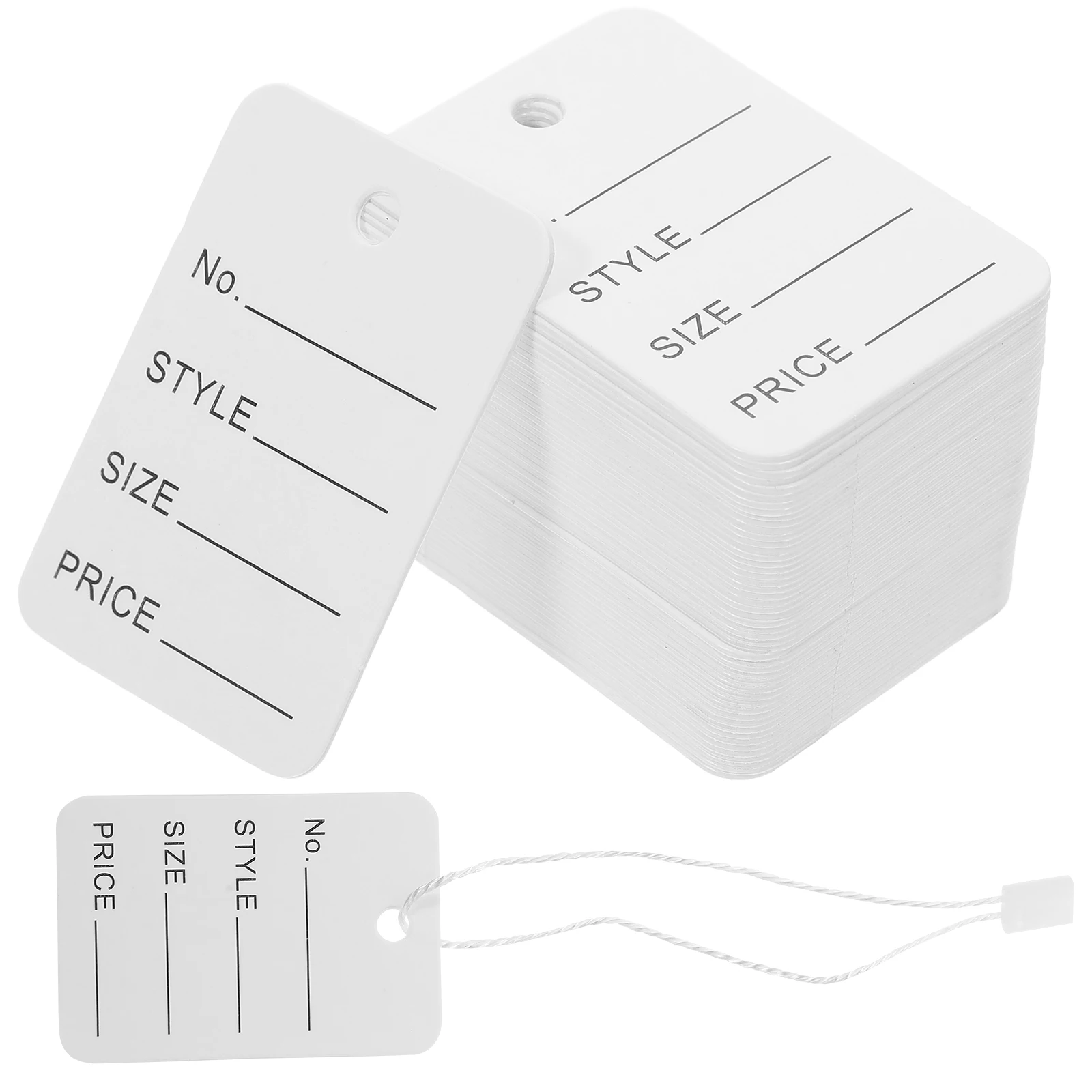 

2000pcs Price Tags Clothes Jewelry Durable Design Efficient Workflow White String Crochet Tags Handmade Newborn Shoes Plastic