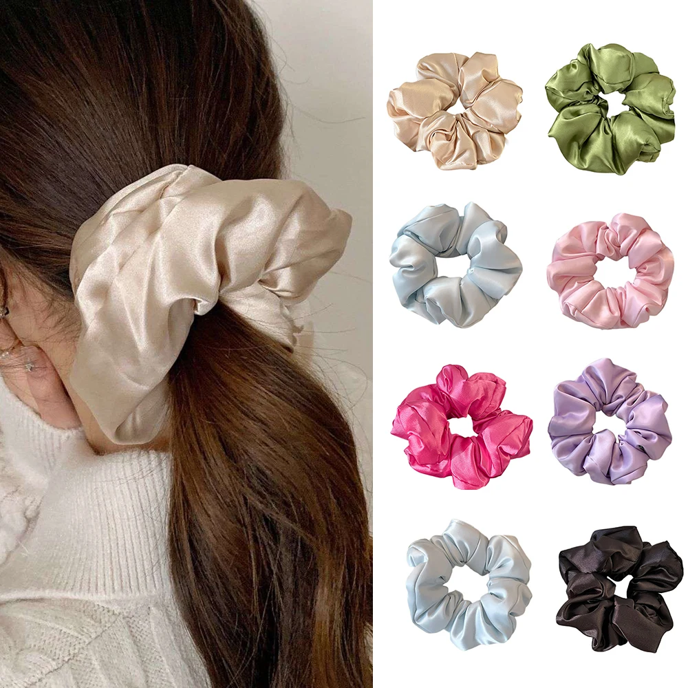 

Hair Scrunchies Sponge Satin High Elastic Hair Hoop Ponytail Hair Band Hair Accessories Hair Rope Elastic Hair Ties Fashion