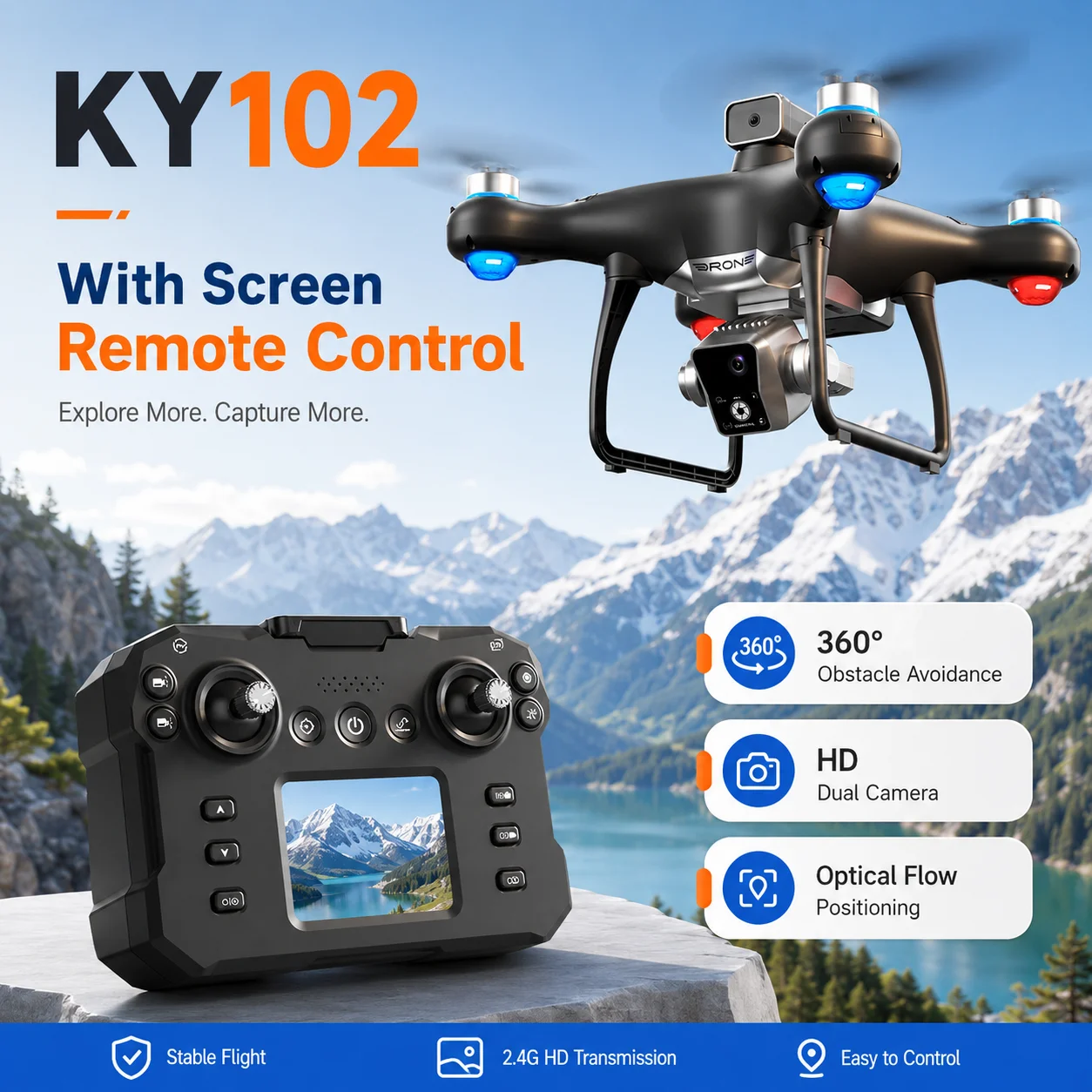 Drone Ky102 Rc - Квадрокоптер ZNLYRION KY102 с бесщеточным двигателем,