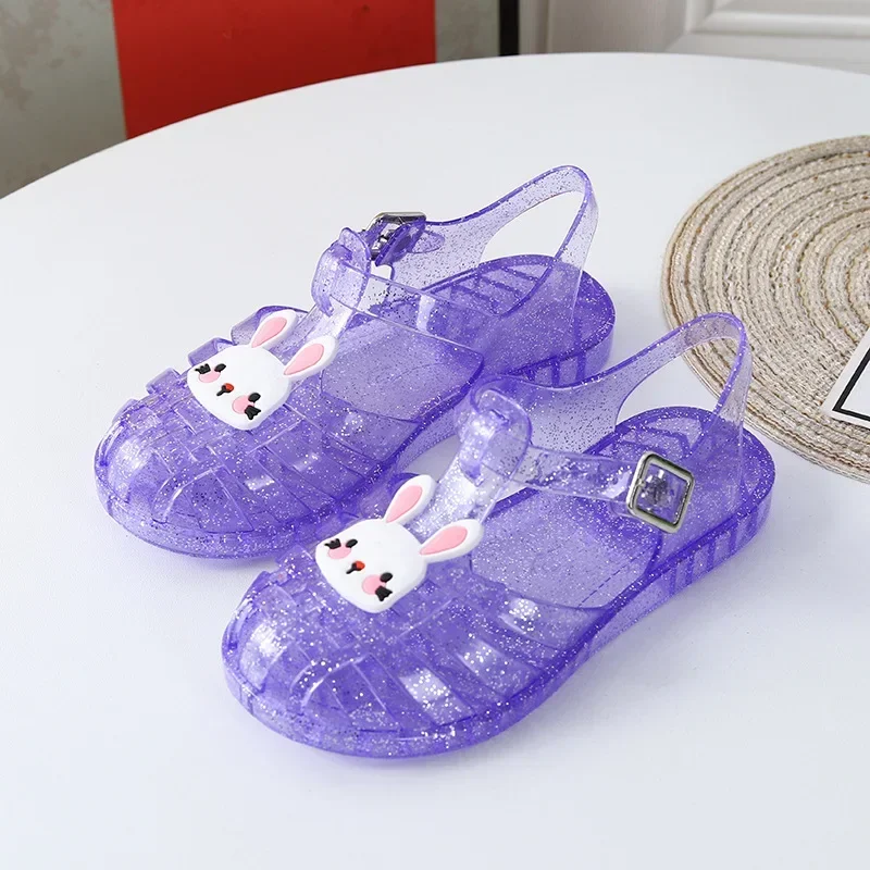 Summer Girls PVC Hollow Sandals Soft Sole Princess Shos Roman Shoe Soft Sole Non slip kids shoes sandalias