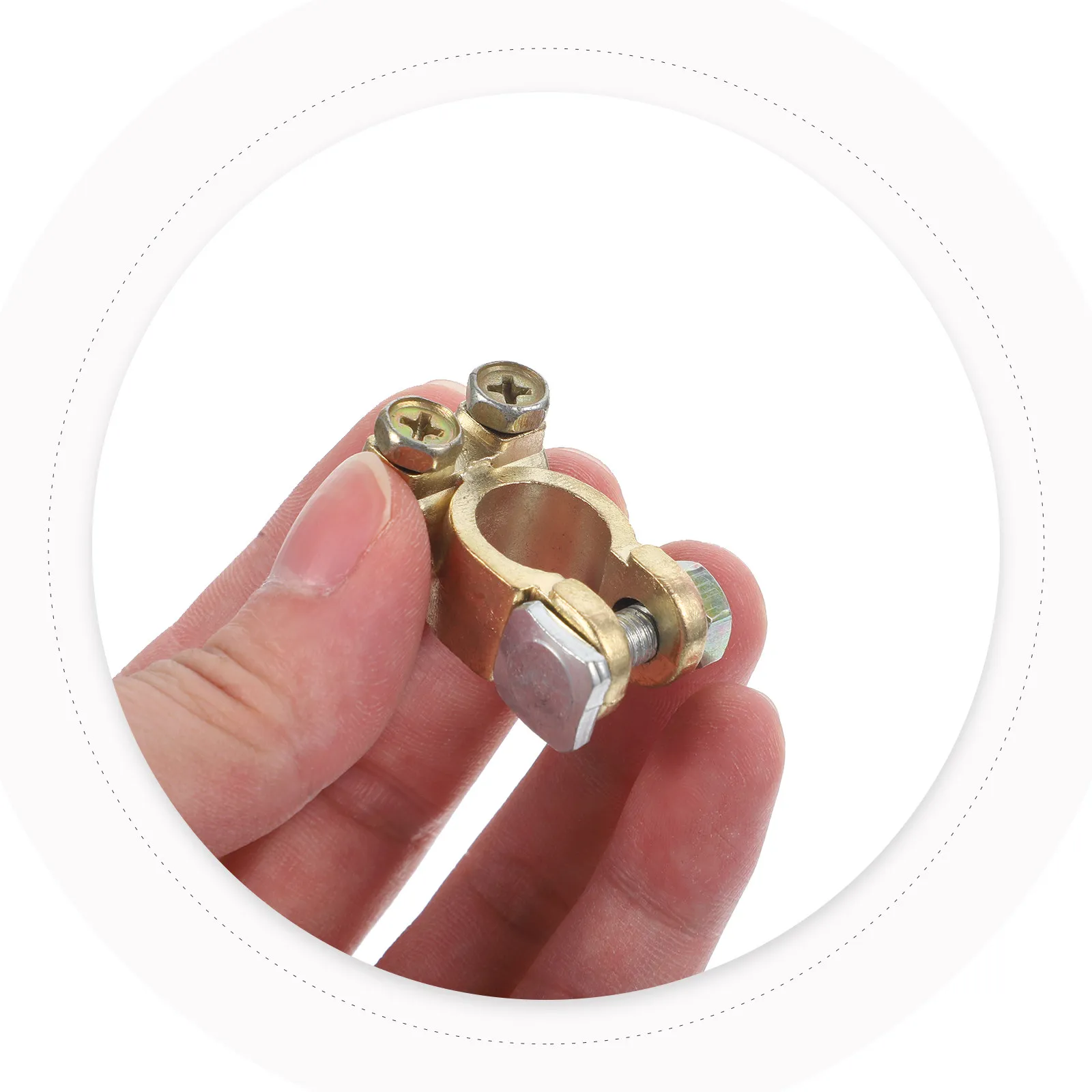 4Pcs Car Battery Clamp Connector Clamping Tight Battery Cable Clip Rust Resistant Electrical Conductive Screw Hole