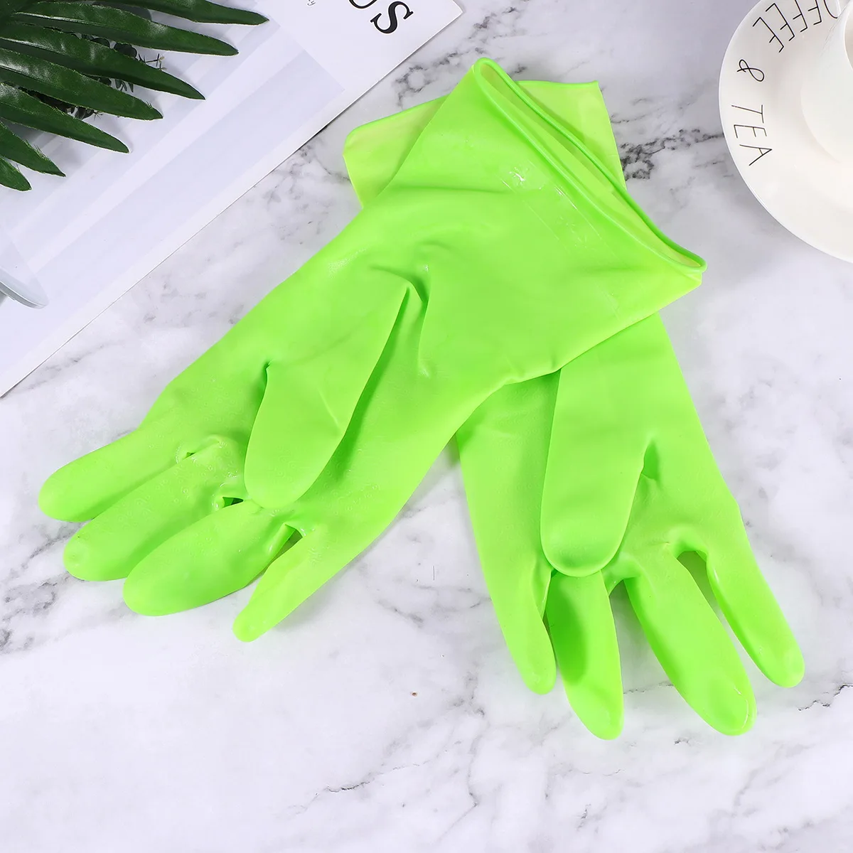 

3 Pairs Random Color PVC Waterproof Dishwashing Gloves Thick Durable Kitchen Cleaning Accessories Non Slip Gardening Laundry