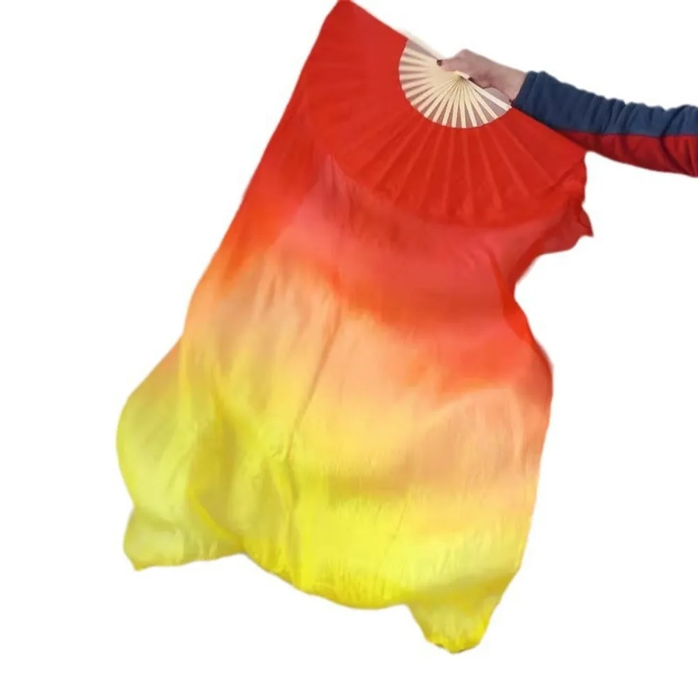 

Gradient Color Belly Dancing Fan Multicolors 1.5m Long Imitation Fan Practice Dancer Tool Rayon Silk Fans Square Dancing