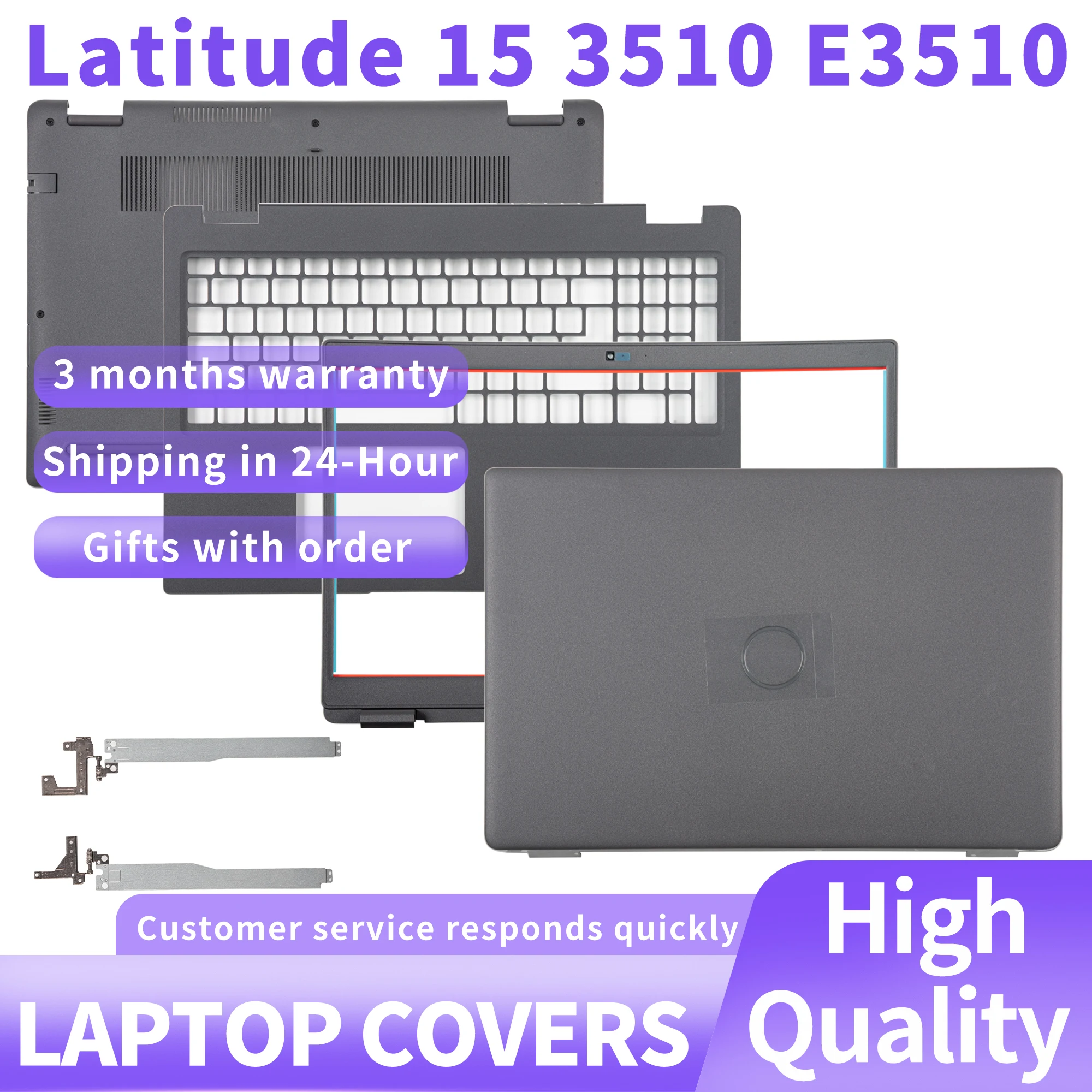 

Новинка для ноутбука Latitude 3510 E3510 L3510, задняя крышка ЖК-дисплея, передняя панель, упор для рук, верхняя нижняя часть корпуса, петли E3510 15,6