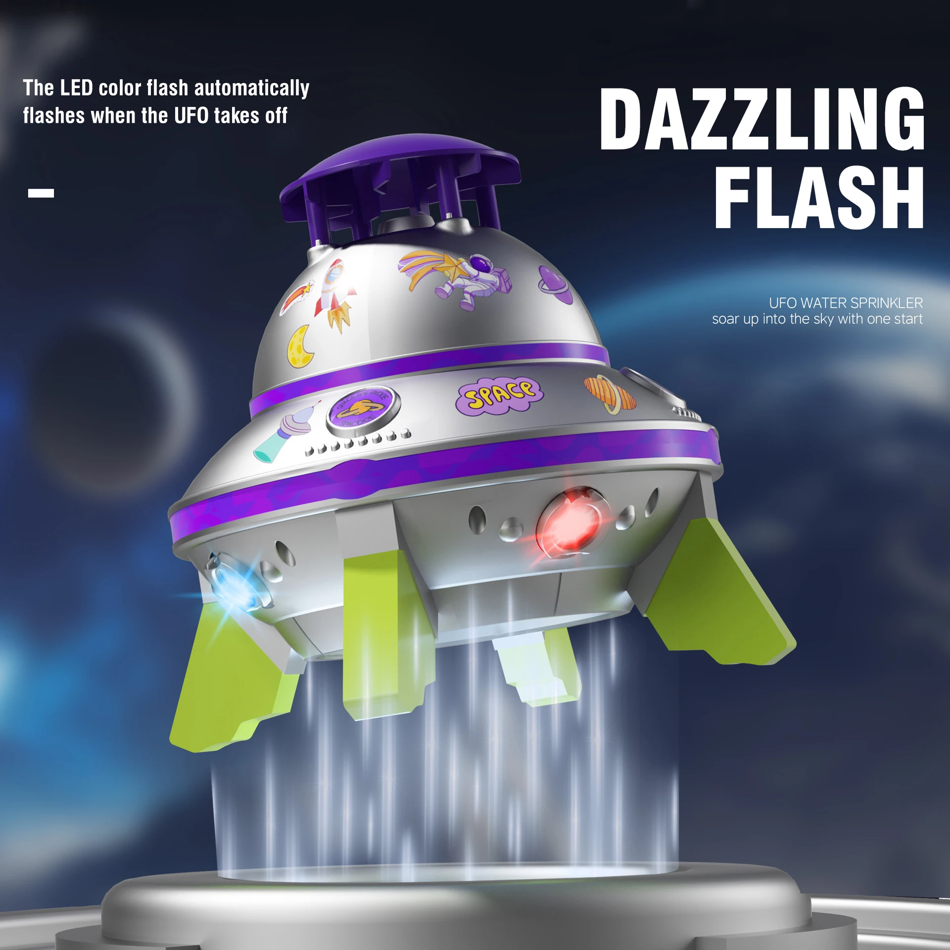 Fliegen Wasser Jet Wasser Spielzeug Cartoon Ufo Sprinkler Rotierenden Spray Soaker Outdoor Garten Hof Wackeln Spritzen Spaß Spielzeug für Kind Geschenk