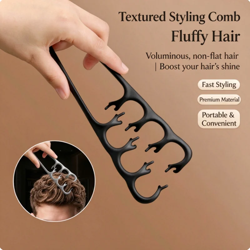 1 Piece Random Color Second-Generation Fluffy Texture Styling Comb for Men's Layered Hairstyle, Bangs Cover Comb, Hair Styling Comb