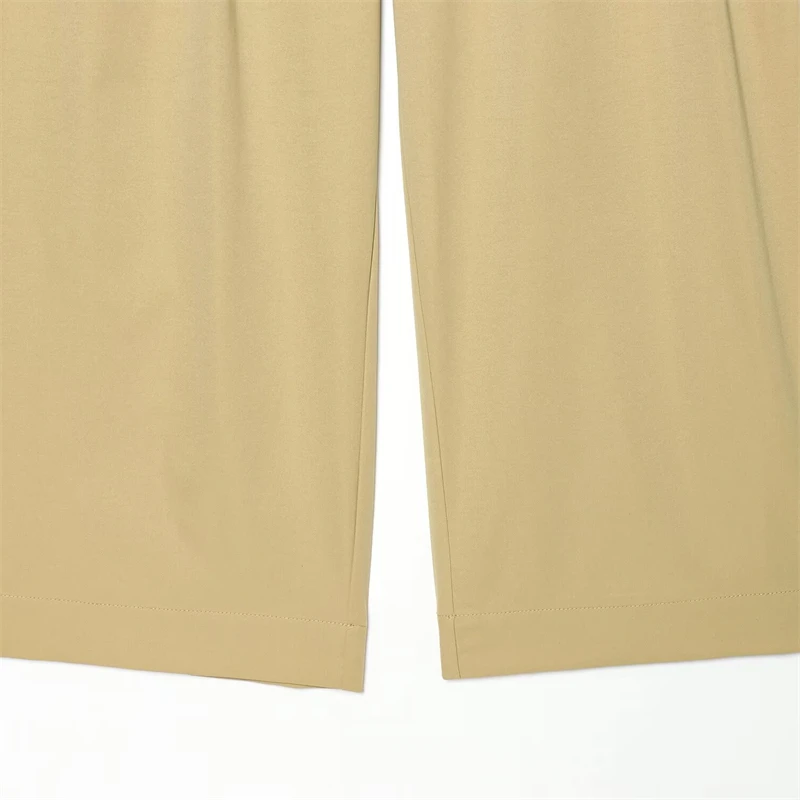 KEYANKETIAN 2026 Autumn High Waist Pleated Wide Leg Pants Single Button Zip Fly Loose Full Length Light Office Suit Trousers