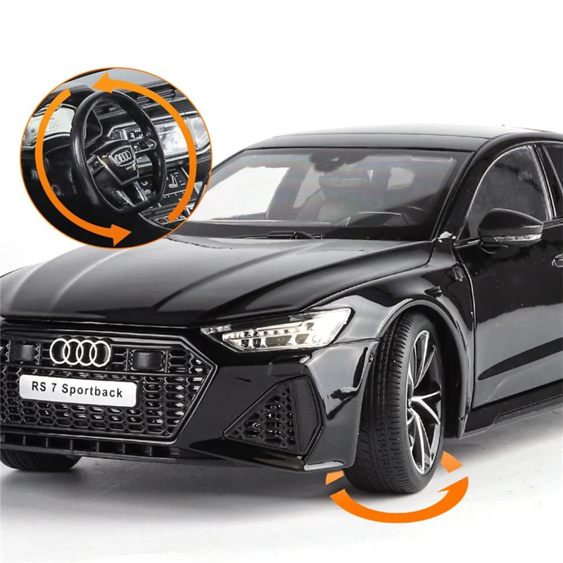 アウディ RS7 Sportback 1:18 リモコン改灯版 ブラック 1:18 Key Remote Control Version AUDI RS7 Alloy Sports Car Model