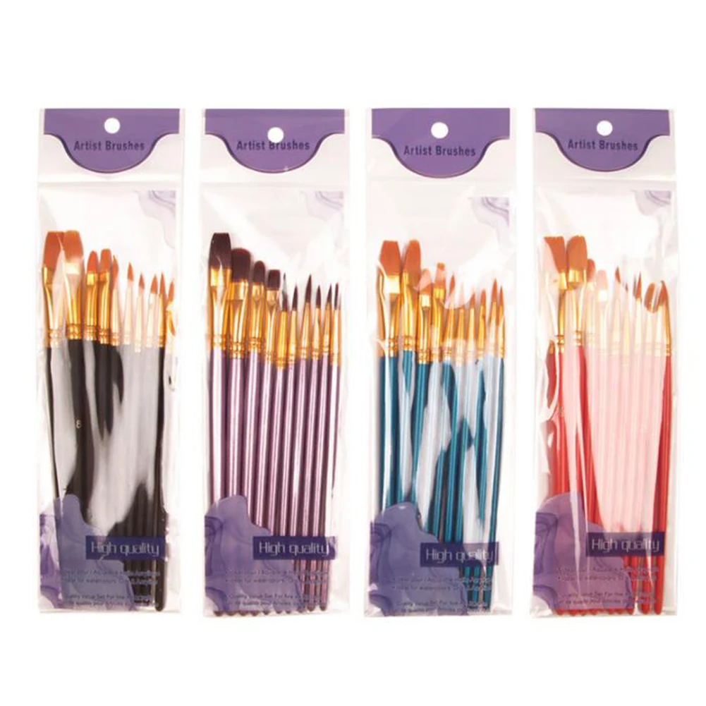 10 Stuks Nylon Wol Krijtborstel Set Multifunctionele Verfkwast Schilderij Benodigdheden