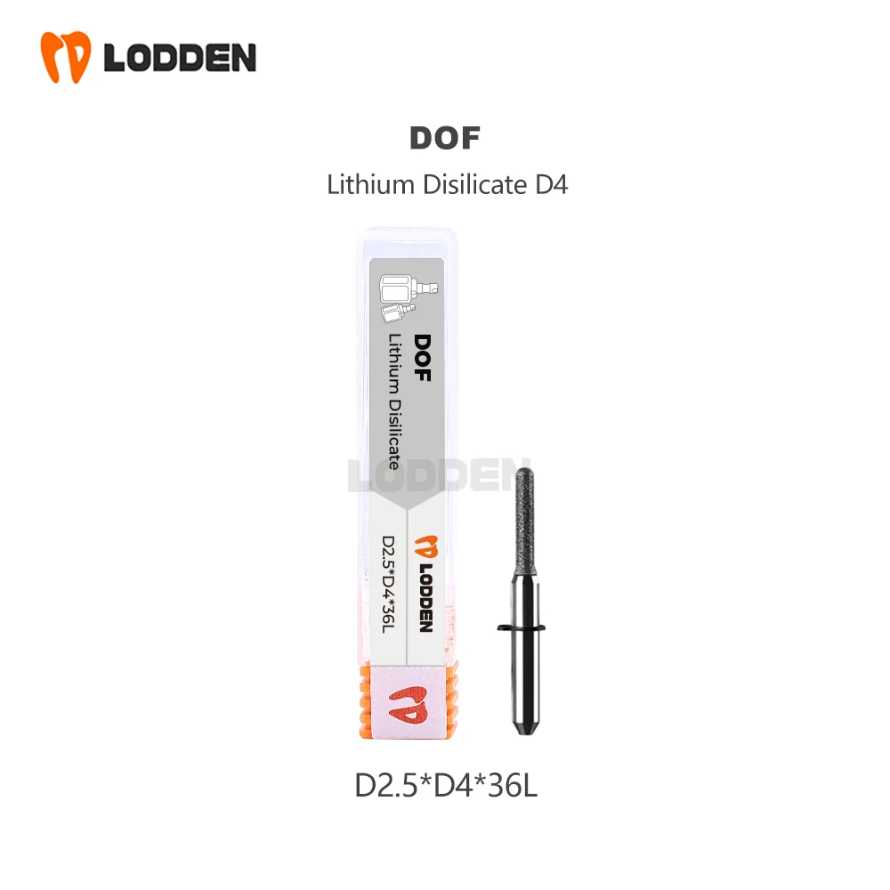 DOF-Fresa de molienda Dental de disilicato de litio, vástago D4, 32MM de longitud, 0,6/1,0/2,5 MM, herramienta de molienda Dental de cerámica de vidrio de corte