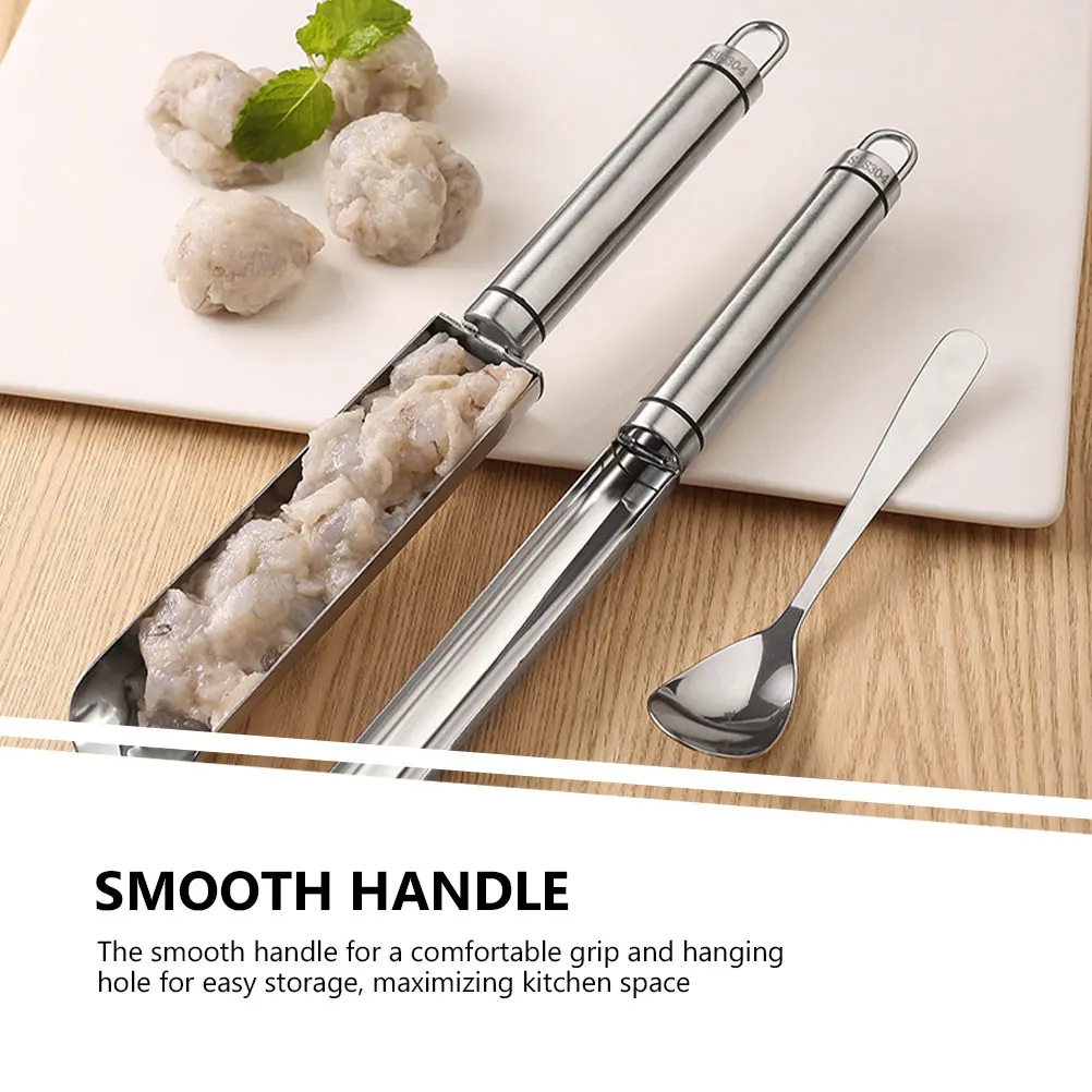 

1 set 1 Set Steel Meatball Maker Shrimp Ball Shrimp Ball Maker Mold Sliding Mold Spoon For Diy Fish Balls Kitchen Gadget Tool