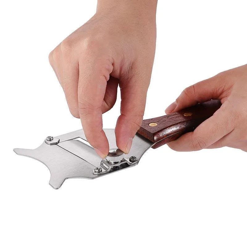 

YJQ 2pcs Stainless Steel Truffle Knife Wooden Handle Planer Kitchen Tool Cheese Chocolate Planer