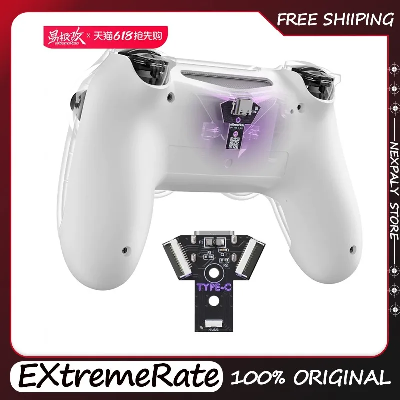 EXtremeRate Replacement Shell for PS4 Modification Type-C Custom Gamepad Replacement Shell for Ds4 Cuh-Zct2 C-Por Accessoriest