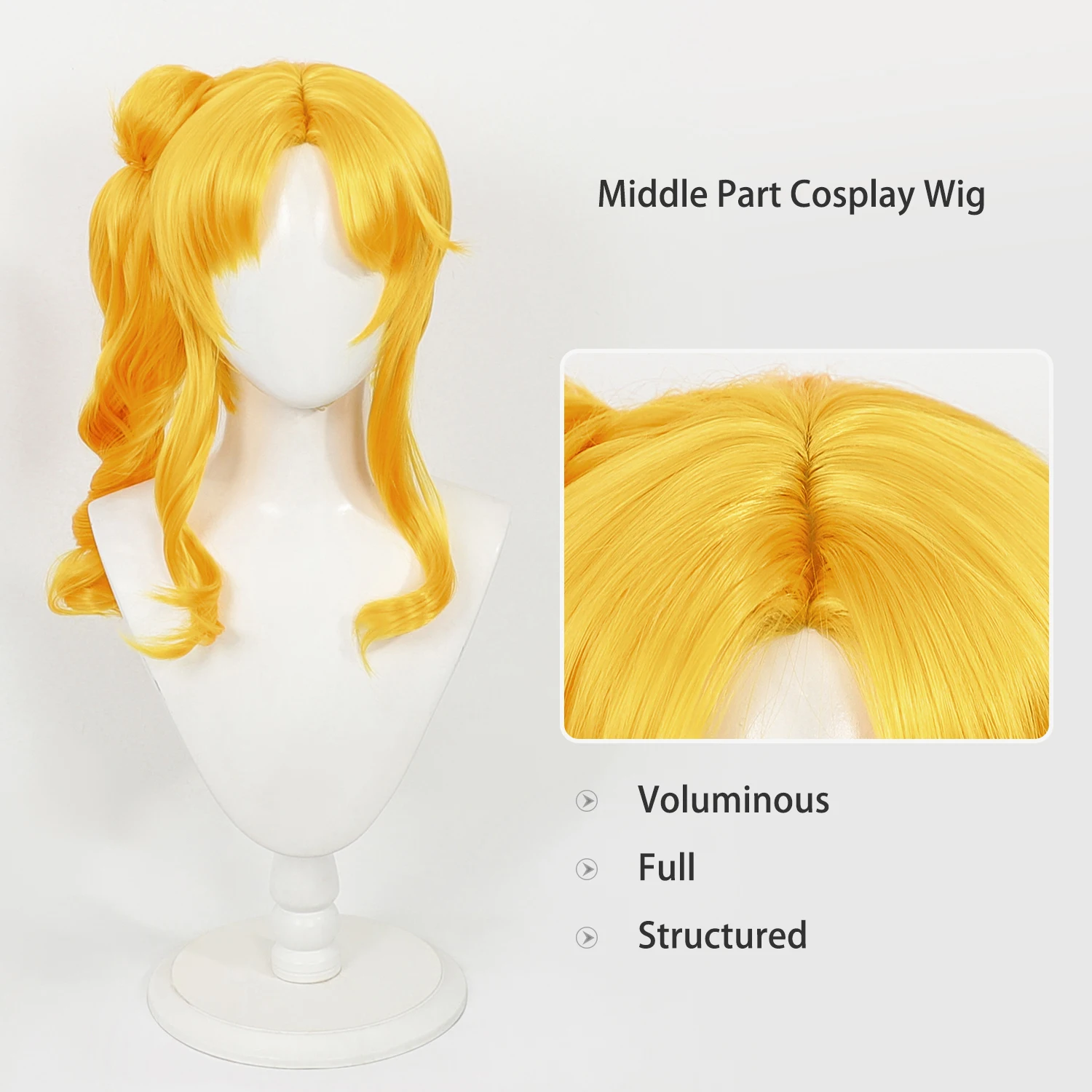 Cosplay Wig Shaina West Anime Wig I Don't Want to Be a Magpie Bridge Middle Part Yellow Anime Role-Play Synthetic Wig