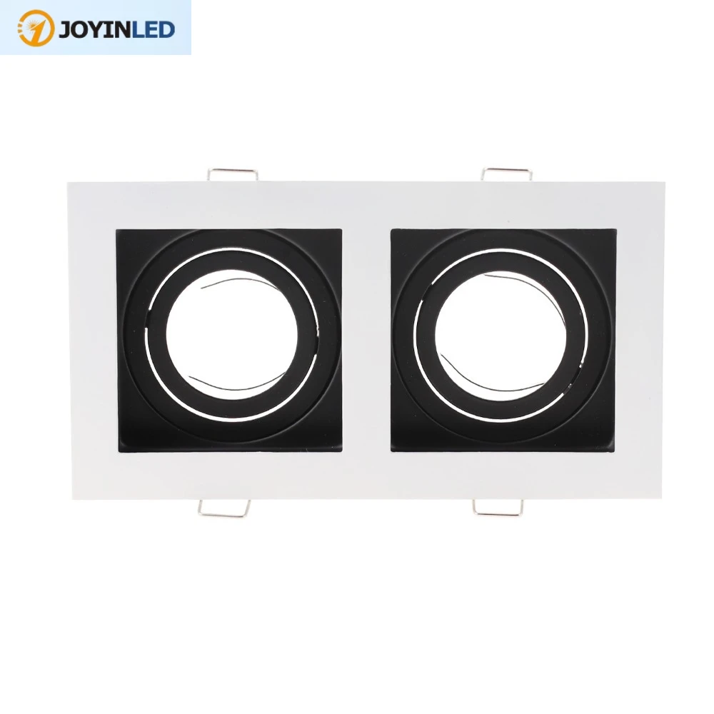 

Double-ended Grille Light Frame GU10 MR16 Light Cup Bucket Lamp Black and White Bracket LED Spotlight Housing Kit