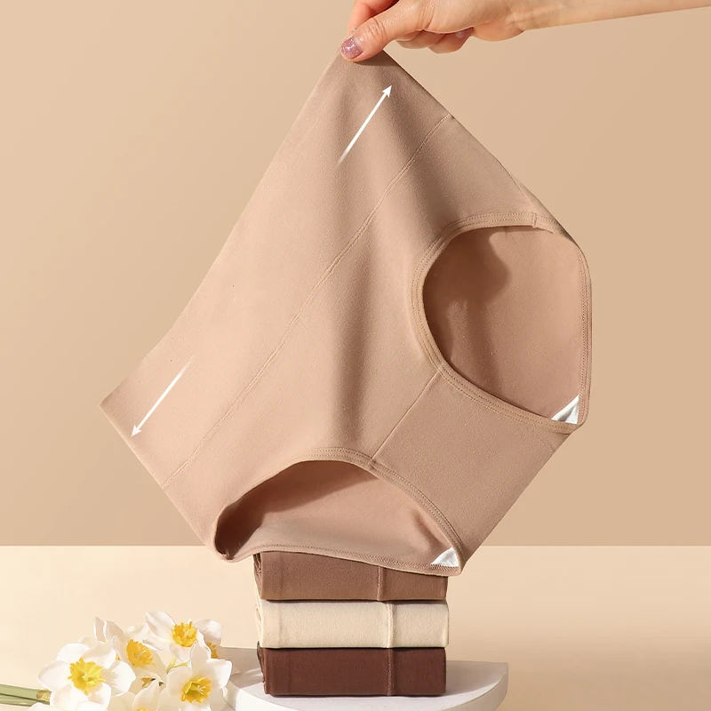 3 قطعة/المجموعة النساء سراويل عالية الخصر محدد شكل الجسم الملابس الداخلية تنفس ملخصات القطن السروال سولي اللباس الداخلي حجم كبير الملابس الداخلية النسائية