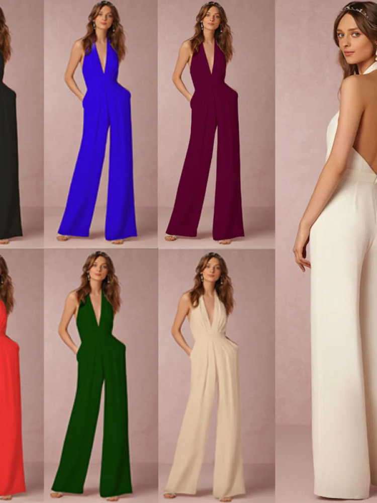 

Весенние повседневные женские брюки-комбинезон с завязками на талии, свободного кроя, с высокой талией, двухцветные, для офиса и повседневной носки