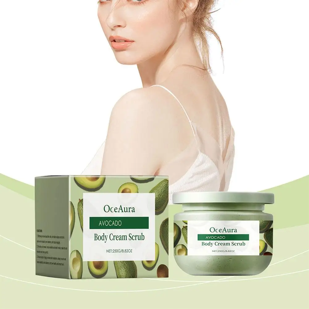 Crema Scrub esfoliante corpo Avocado rimozione smagliature Lifting pelle idratante sbiancante crema detergente profonda anticellulite