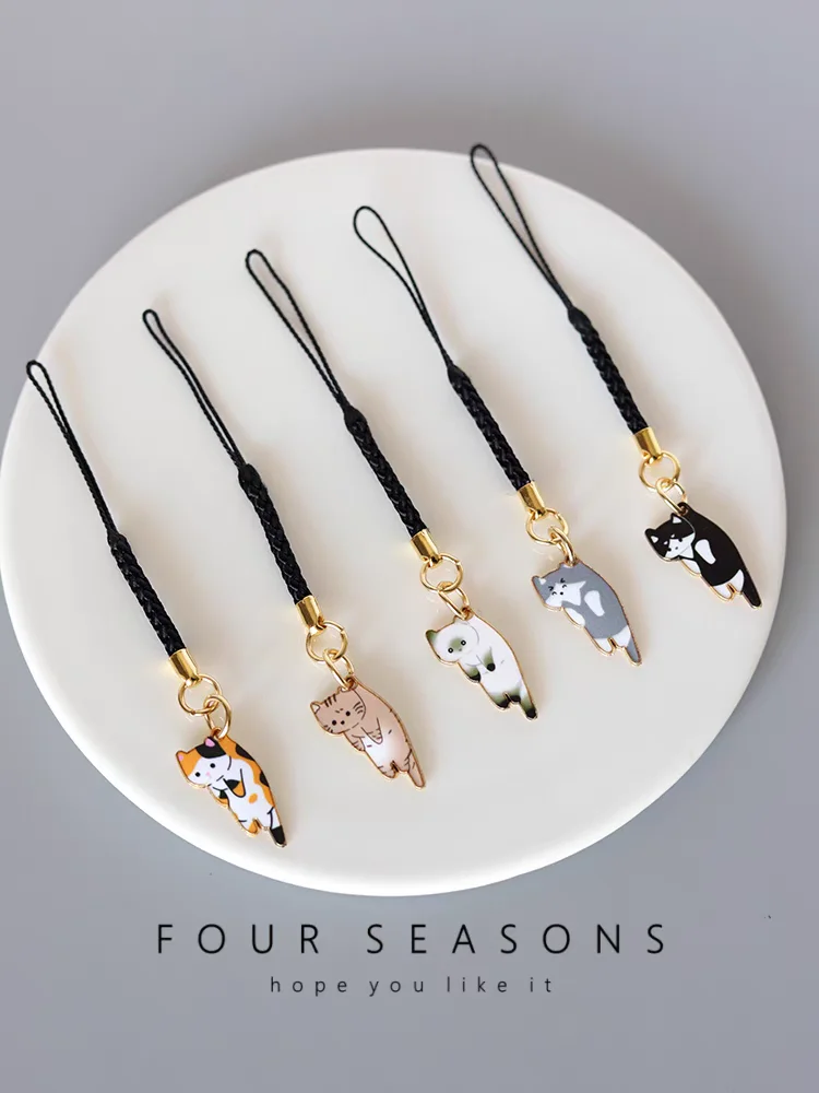 

Лидер продаж, цельный металлический брелок высшего качества в стиле аниме Cat, подвеска для мобильного телефона, милый мультяшный брелок, ремешок для ключей, украшение для ремешка для телефона