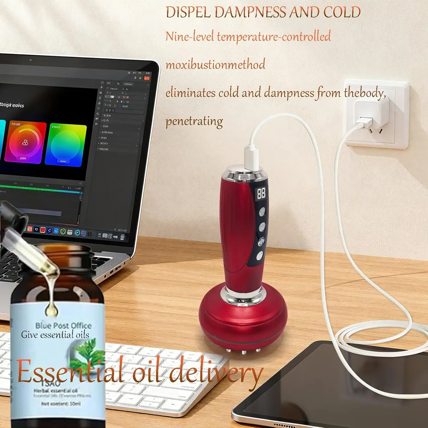 4-in-1 Lymphatic Detox Massage Device, able to Reduce Stretch Marks and Cellulite, Featuring Light Therapy