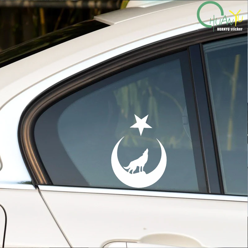 Interesting Wolf and Moon Star Great Turk Turkey Turkish Car Sticker Accessories Car Styling Decal Vinyl  PVC