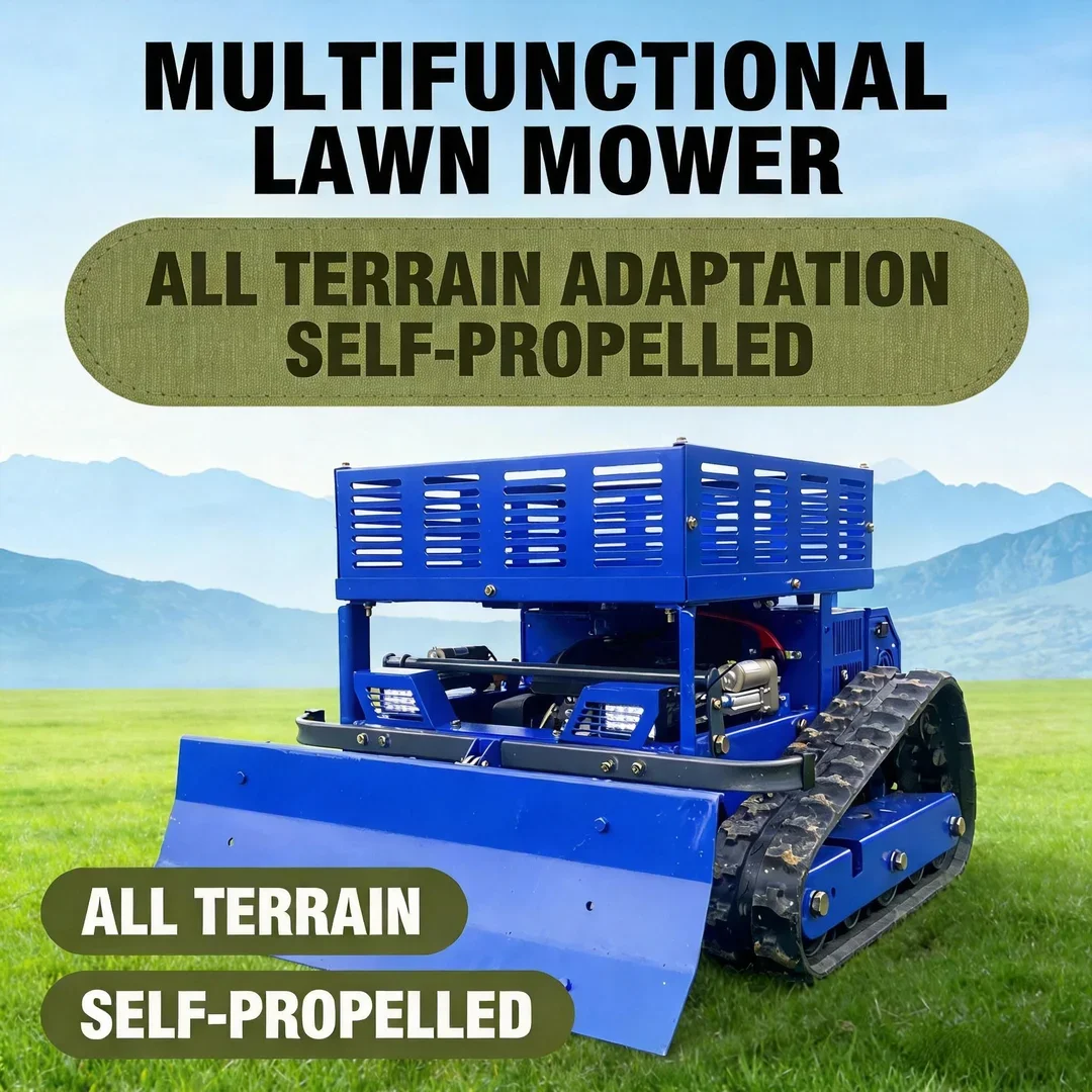 

Индивидуальная самоходная газонокосилка с дистанционным управлением — вездеходный робот с нулевым поворотом, стойкой для хранения и скидками