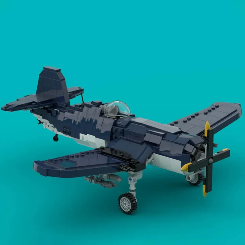 

F4U-4B Military Fighter Jets Model MOC Building Bricks War Equipment Modular Technology Gifts Holiday Assemble Children Toy Suit