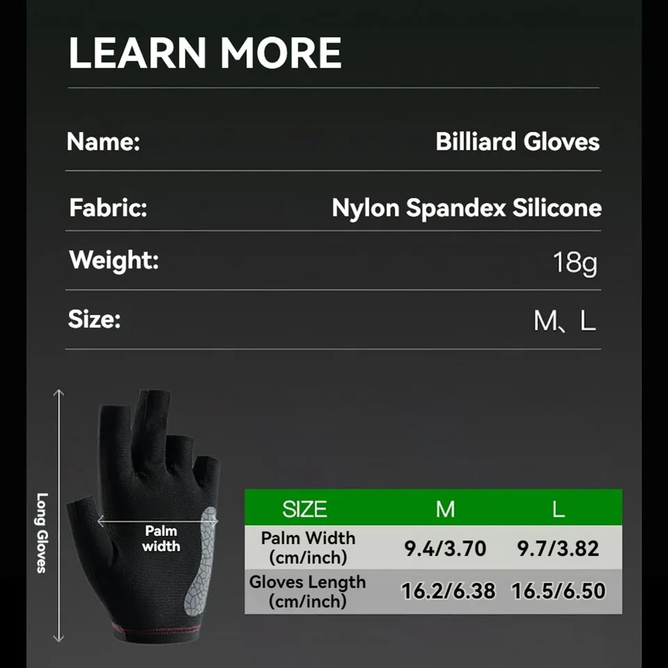 GTUBIKE profesjonalne rękawice bilardowe 1 szt lewa ręka pojedyncze antypoślizgowe odporne na zużycie oddychające rękawice sportowe dla kobiet mężczyzn