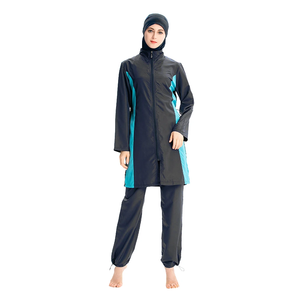 

3 Piece Set Muslim Women Hijab Swimsuit Modest Burkini Full Cover Swimming Costumes Islamic Swimwear Bathing Suit Beachwear Suit