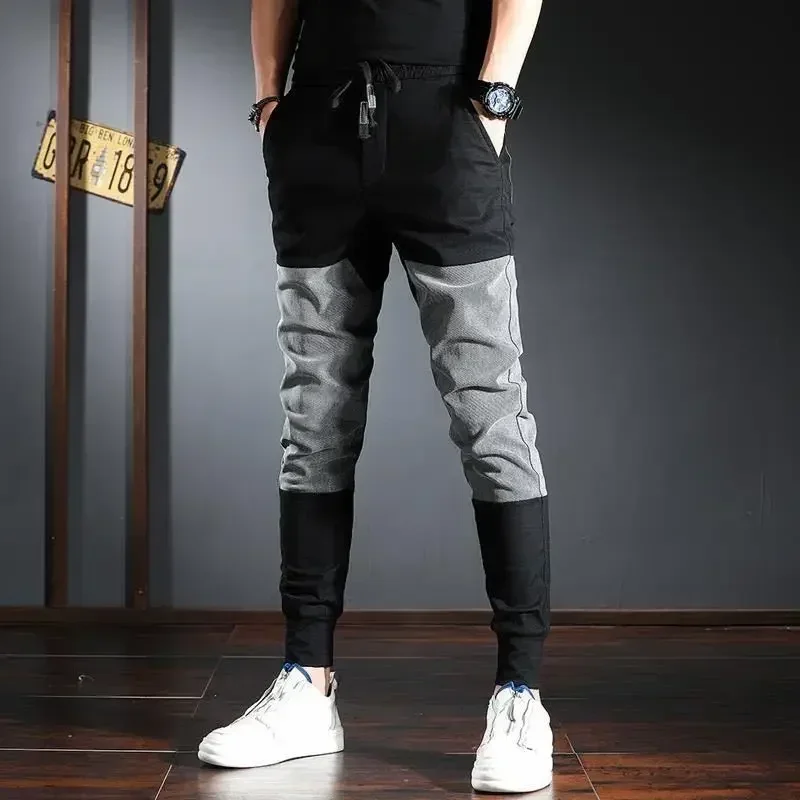 高品質韓国スタイルメンズカーゴパンツ綿 Techwear ルーズ男性ズボン原宿だぶだぶカジュアルスラックスストリートファッションエモ