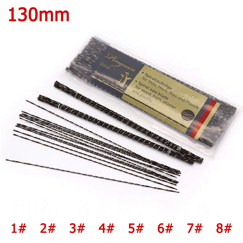 

1-144pcs 1~8# 130mm Scroll Jig Saw Blade Spiral Teeth Kinds Wood Saw Blades Steel Wire Metal Cutting Hand Craft Tool For Carving