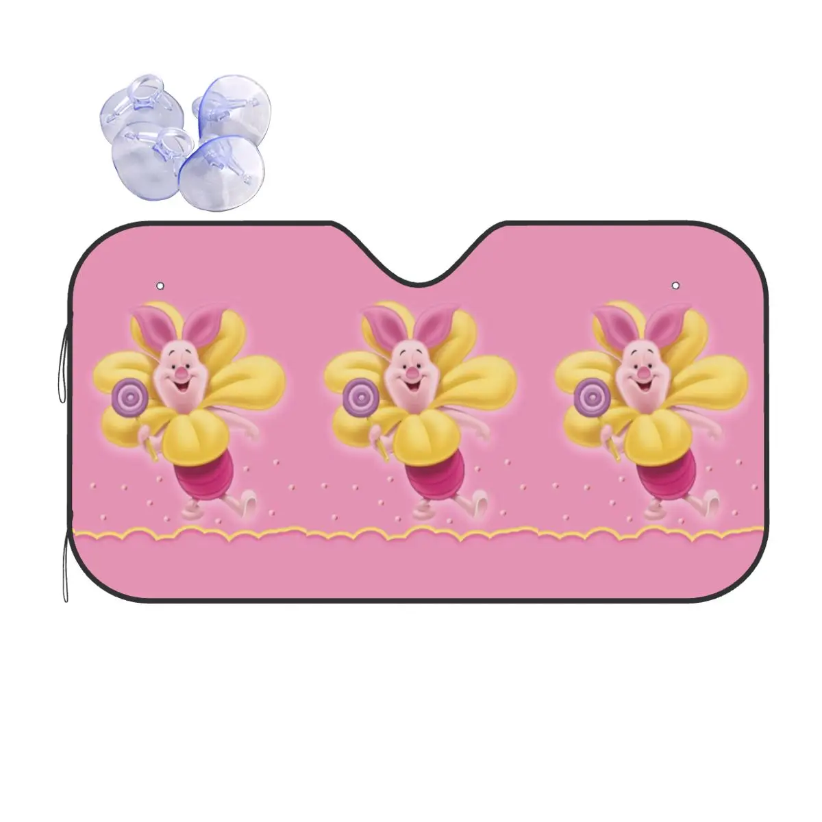 

Custom Piglets And Friends Windshield Sunshade Folding Blocks UV Rays Sun Visor Protector