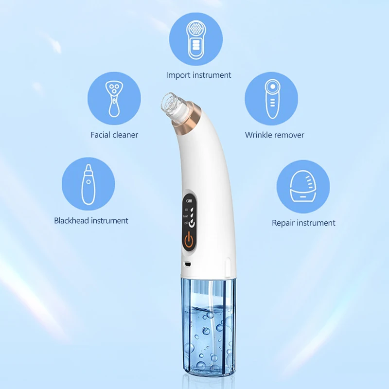 Small Bubble Blackhead Remover Water Cycle Pore Acne Pimple Removal Vacuum Suction Facial Nose Cleaner Tool