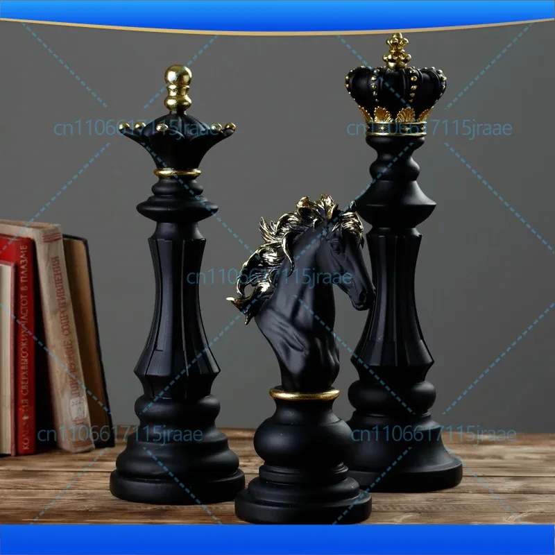 Resin Chess Pieces Board Games Accessories International Chess Figurines Retro Home Decor Simple Modern Chessmen Ornaments