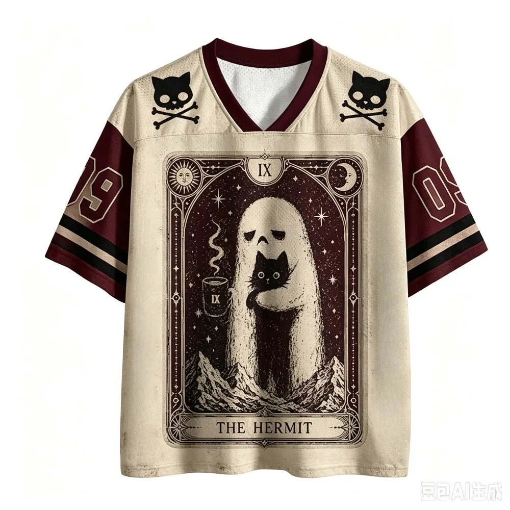 Retro Japanisches Halloween-Geister 3D-Druck Sportliches Schnelltrocknendes Atmungsaktives V-Ausschnitt T-Shirt für Männer und Frauen im Lässigen Trendigen Stil – Detail 4
