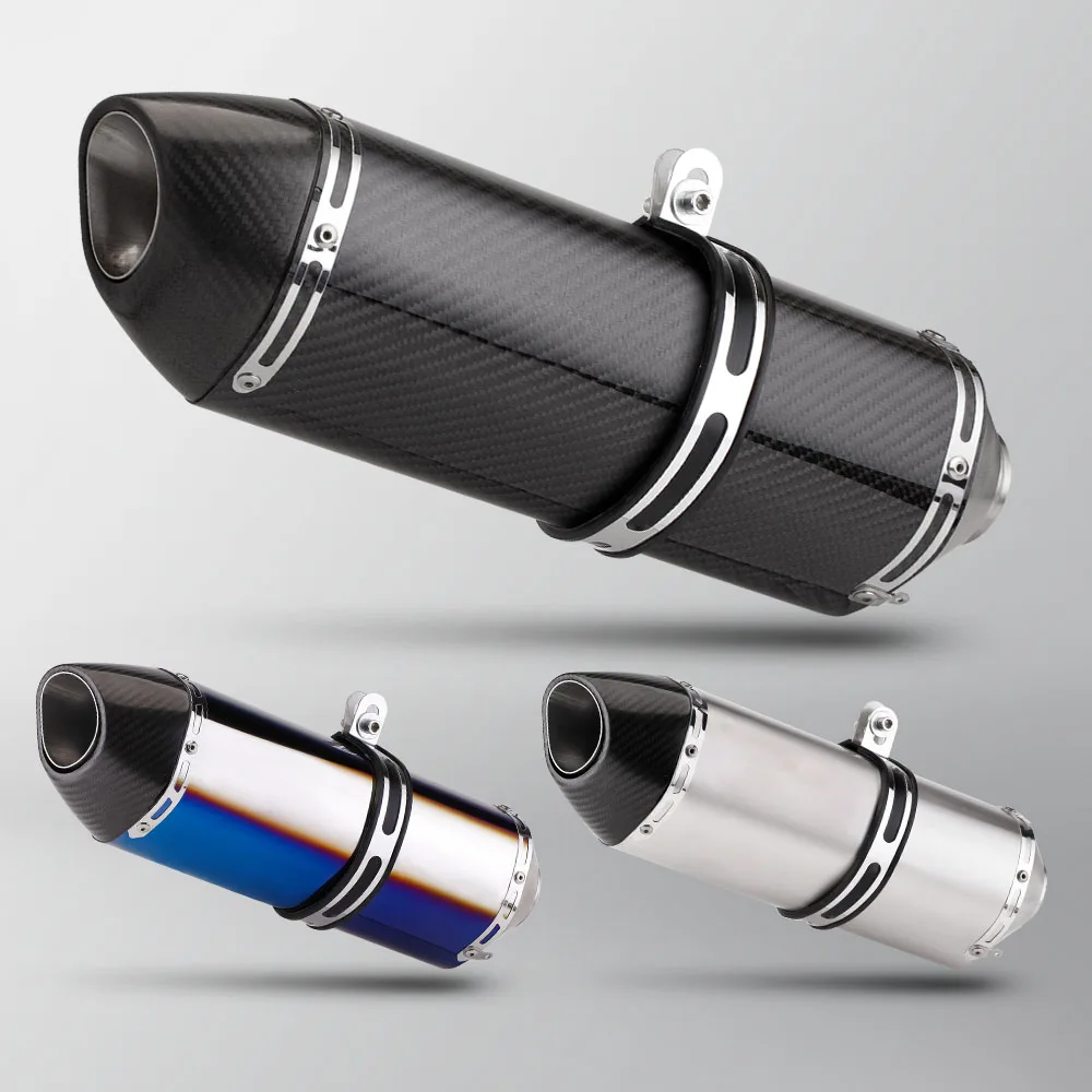 Universal 51MM motorcycle exhaust muffler R77 exhaust For MT09 MT07 R3 ZX4R ZX6R Z400 CBR500 150CC