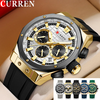 CURREN WristWatch Waterproof Chronograph Date Men Watch Military Top Brand Luxury Silicone Original Sport Male Clock Gift 8464