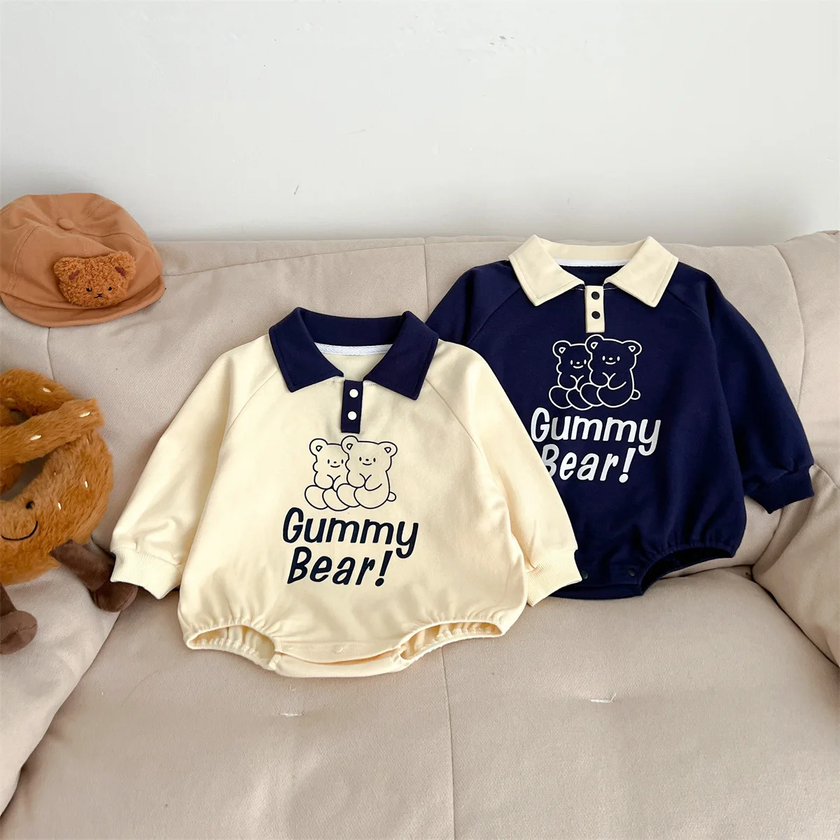 Newborn  Romper for Babies Clothing Long Sleeve Cute Cartoon  Romper Boys Girls Cotton Triangle Bodysuit 0-6-12M