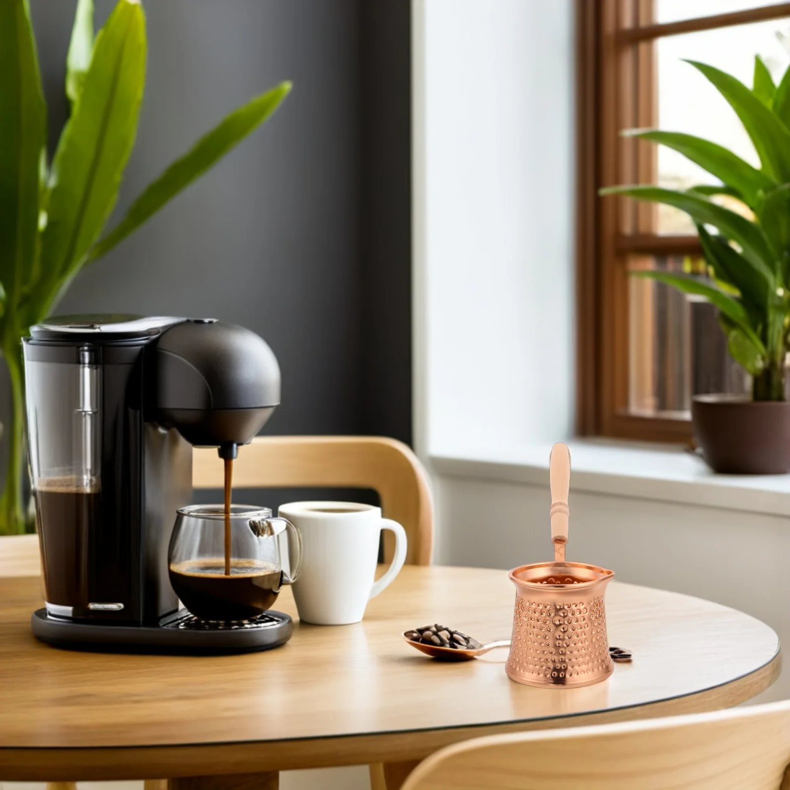 

350Ml Turkish Coffee Pot Cezve Vintage Stovetop Metal Coffee Maker For Greek Arabic Espresso Butter Melting Milk Frothing