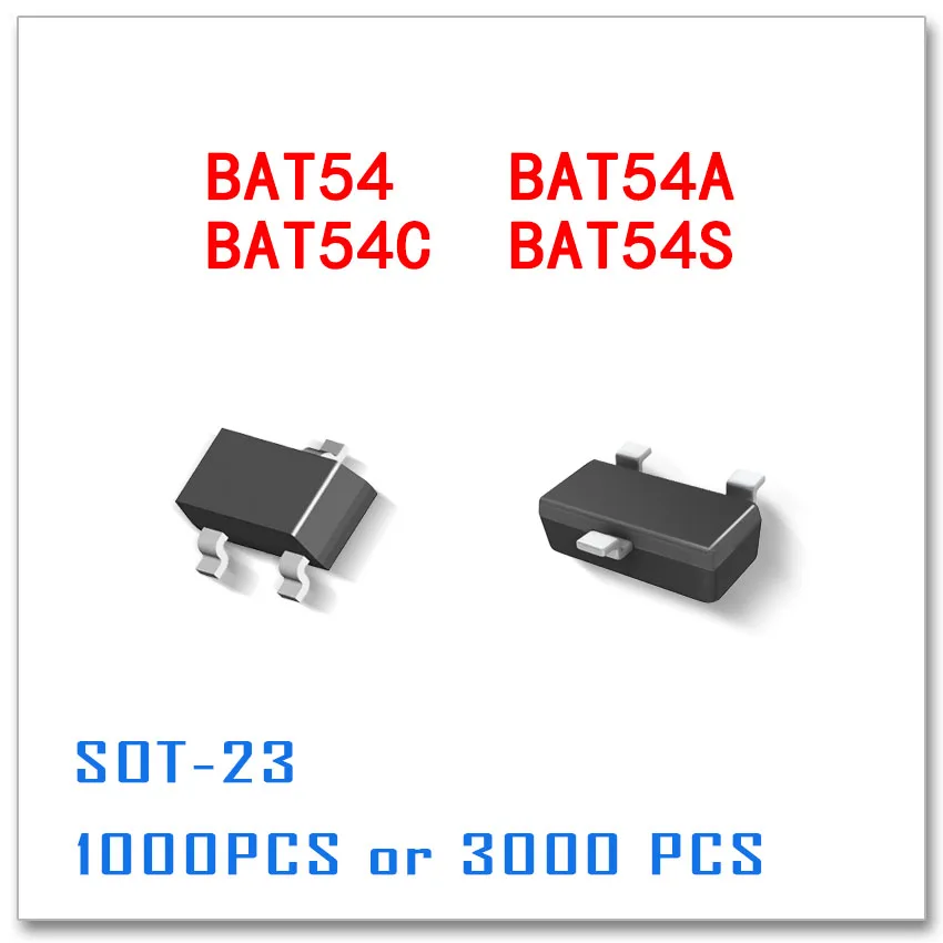 

BAT54 BAT54A BAT54C BAT54S 1000PCS 3000PCS KL1 KL2 KL3 KL4 SOT23 SOT-23 54 54A 54C 54S SMD