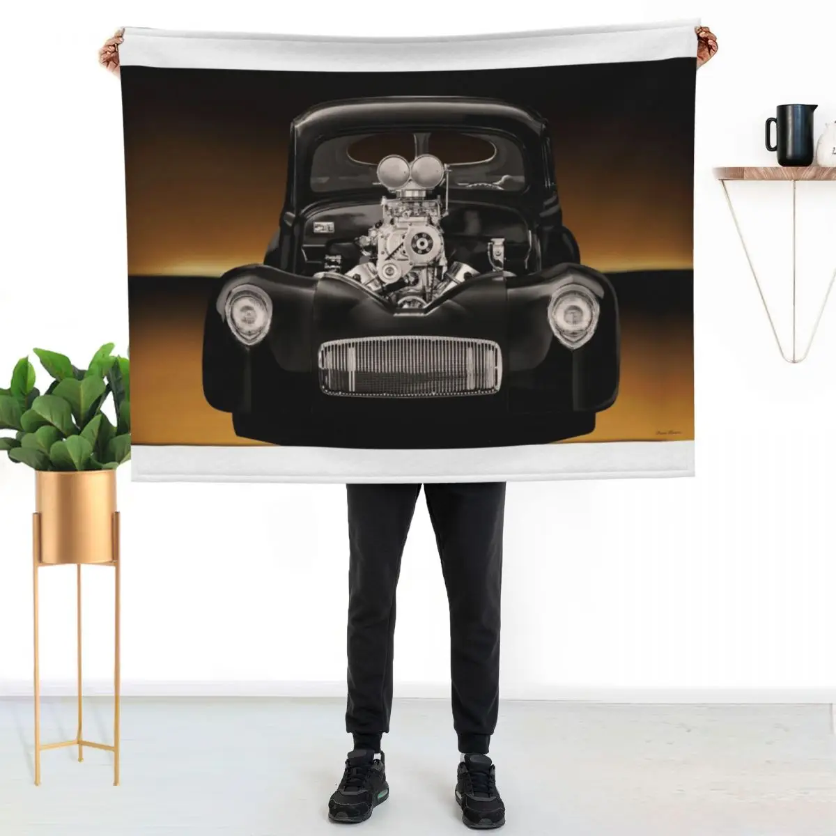1941 Willys 'Pro Street' Coupe Throw Blanket Warm Heavy Soft Beds For Sofa Thin Shaggy Beach Blankets