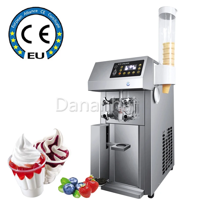 

Desktop Single Nozzle Commercial Soft Ice Cream Machine, Household Frozen Yogurt Machine
