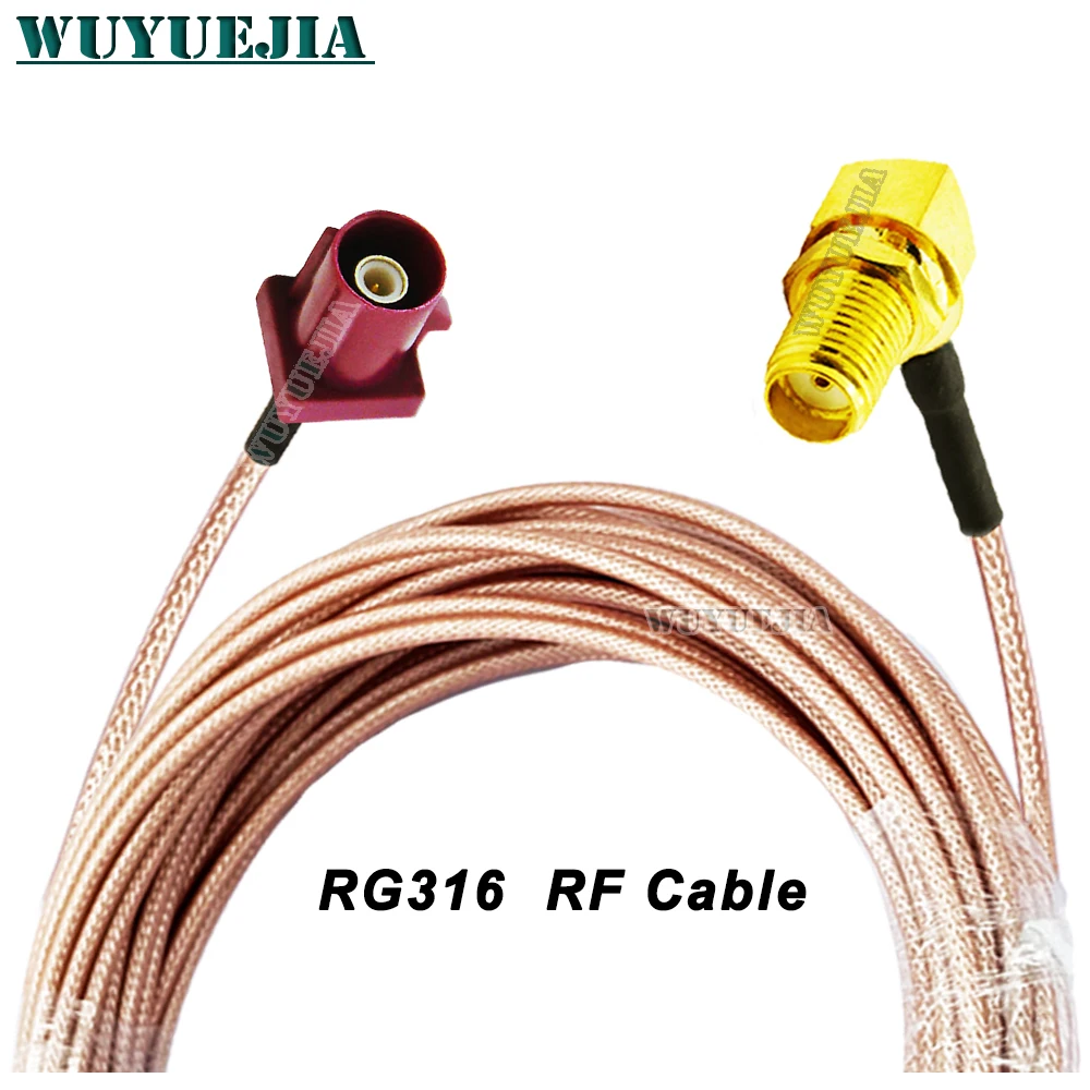 

SMA Female 90° RPSMA Jack Straight to Fakra D Male Plug 50 Ohm RG316 Cable GSM Antenna Extension Pigtail RF Coaxial Jumper Cord