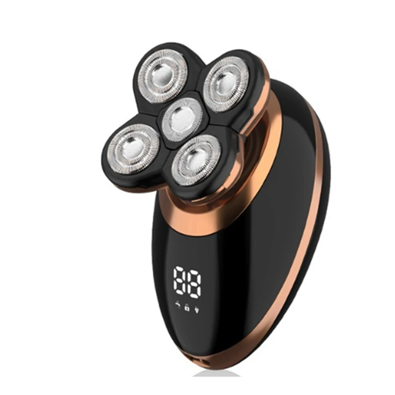 男性用充電式電気シェーバー,あごひげと髪用のウェットおよびドライシェーバー,LCD画面付き