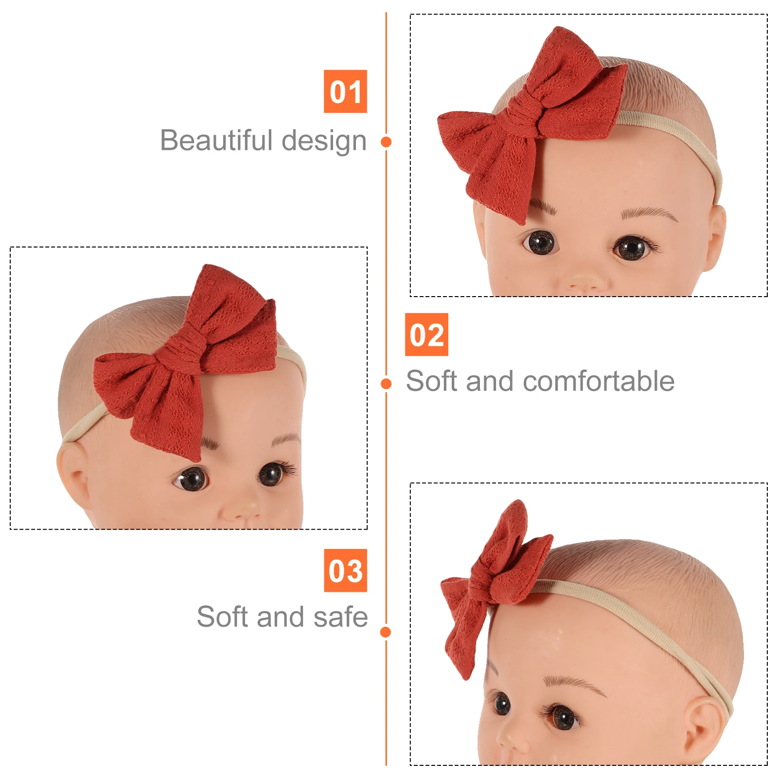 

10 шт. повязка на голову с бантом, резинки для волос, аксессуары для девочек, повязки на голову для новорожденных, ручной тип