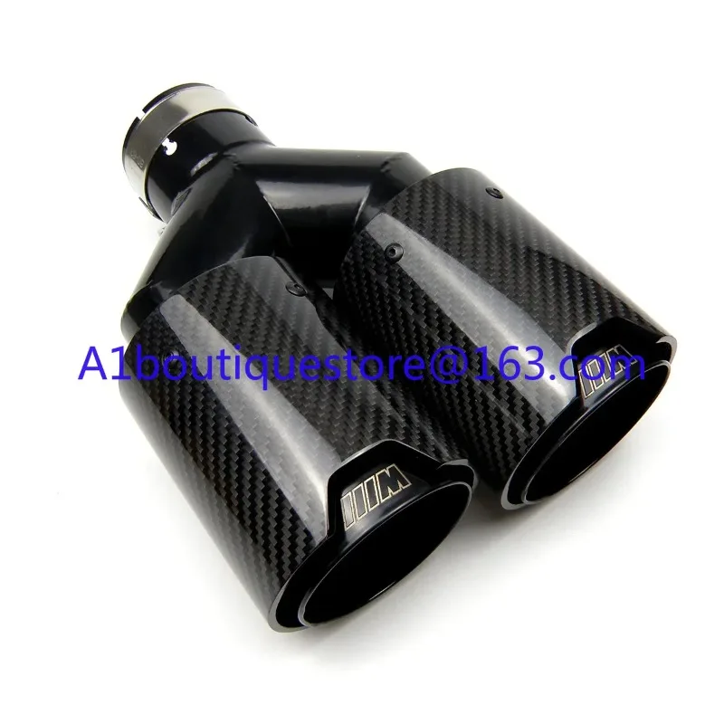 Dual Carbon Fiber Universal M Performance Exhaust Pipe End Muffler Tips for BMW 5 Series F10 X3 F25 X4 F26 X5 F15 X6 F16