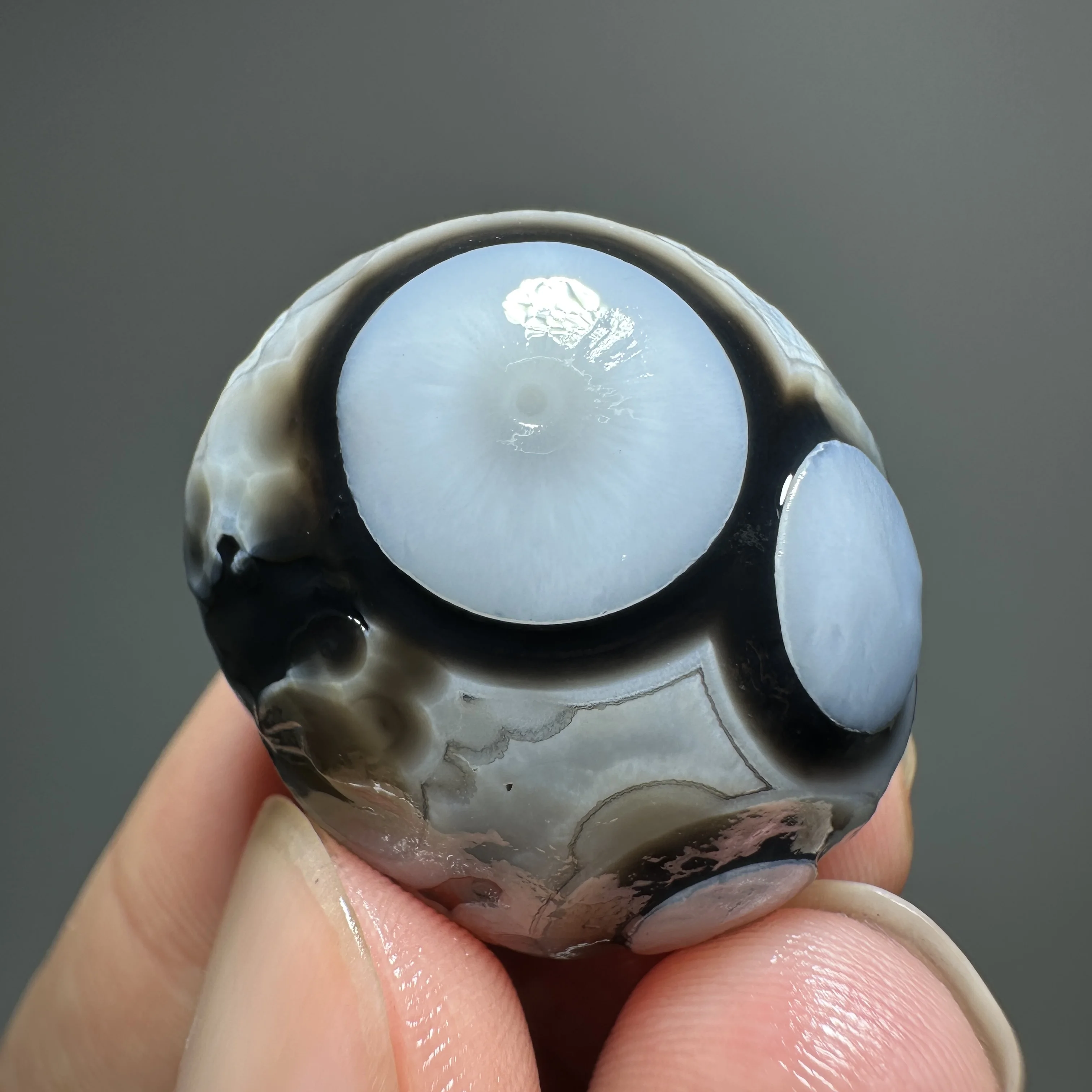 Natural Black Sardonyx Agate Alxa Gobi Eye Mineral Specimen Energy Crystal Chakra Reiki Healing Stone view 4