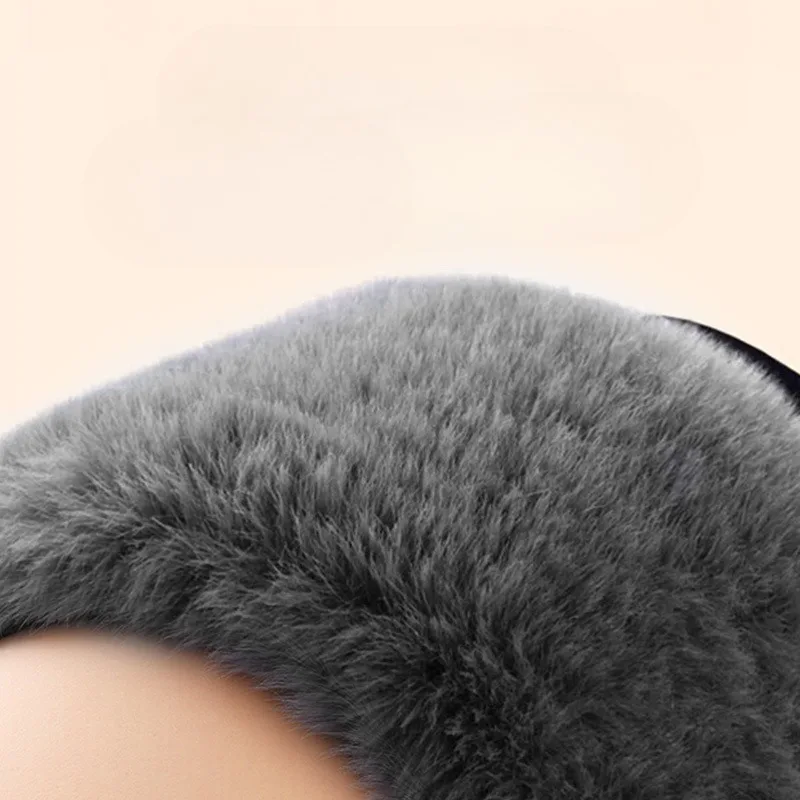 가을과 겨울 달리기와 스포츠를 위한 두꺼운 인공 토끼털이 있는 따뜻한 무릎 패드, 노인을 위한 무릎 관절 보호대