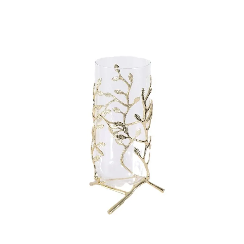Hollow dendritic electroplated gold vase porch living room home decoration hotel KTV club office jewelry