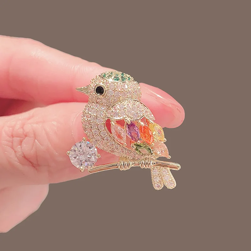 Magpie Bird Brooch High-Grade Japanese Cute Anti-Exposure High-Grade Sense Personalized Suit Color Pin Corsage Accessories